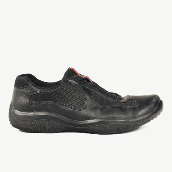 Prada Red Label Black Leather & Mesh Y2K Trainers - Picture 1 of 12